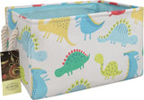 Rectangle Storage Basket Cute Canvas Organizer Bin for Pet/Children Toys, Books, Clothes Perfect for Rooms/Playroom(Dinosaur XL)