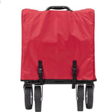 Mac Sports Heavy Duty Steel Frame Collapsible Folding 150 Pound Capacity Outdoor Camping Garden Utility Wagon Yard Cart, Red