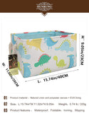 Rectangle Storage Basket Cute Canvas Organizer Bin for Pet/Children Toys, Books, Clothes Perfect for Rooms/Playroom(Dinosaur XL)