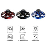 Flying Fidget Spinner Drone Ball UFO Stress Focus Hand Fun Toy LED Kids & Adults
