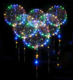 10 Pack Transparent Christmas Led Bobo Balloons Helium Glow Balloon with String Lights for New Year Party Birthday Wedding Decor