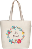 Aesthetic Canvas Tote Bag for Women Large Zipper Tote Bags with Pocket, Womens Tote Bag for Yoga, Work, Beach