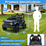 Licensed Ford Bronco Raptor 12V Powered Ride-On Truck with Remote Control, Ages 3+, Blue