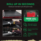 ETX Soft Roll up Truck Bed Tonneau Cover | 53317 | Fits 2015 - 2020 Ford F-150 8' 2" Bed (97.6")
