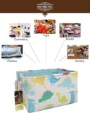 Rectangle Storage Basket Cute Canvas Organizer Bin for Pet/Children Toys, Books, Clothes Perfect for Rooms/Playroom(Dinosaur XL)