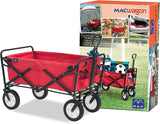 Mac Sports Heavy Duty Steel Frame Collapsible Folding 150 Pound Capacity Outdoor Camping Garden Utility Wagon Yard Cart, Red
