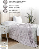 Weighted Blanket — Linen/Cotton Blend Fabric with Premium Glass Beads (Purple/Grey Reversible, 80''X87'' 15Lbs), Two Persons(70~140Lb) Sharing Use on Queen/King Bed | a Duvet Included …